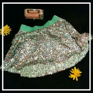 Justice Sequin Aqua Green Skorts Skirt